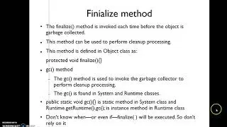 Garbage Collector and Finalize Method in Java