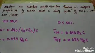 Design of Astable multivibrator  using 555 Timer | Problem