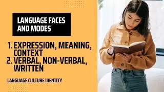 What is Language | Faces, Modes | Expression, Meaning, Context | Spoken, Written, Non- Verbal