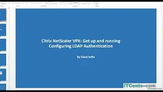 17-Citrix NetScaler VPX Series: Configuring LDAP Authentication