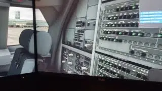 MSFS 2020 Inibuilds A310 pushing back at CYYZ Toronto on triple monitors