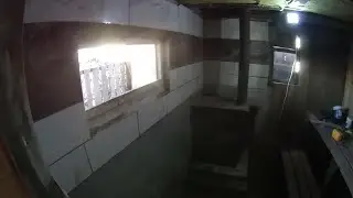 Ремонт в бане своими руками (керамо-гранит на стены) день 4.