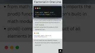 One line magic : factorial of a number in a single line | Day8/30 