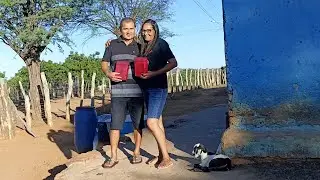 Celino received help to make the sidewalk part/ we received a gift 🎁