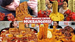 FAST NOODLE EATER MUKBANGERS!🍜😱🙀