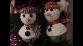 Muñeco de nieve cascabel, crochet porexpán