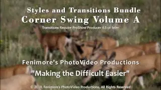 ProShow Producer Styles and Transitions Bundle: Corner Swing Vol A