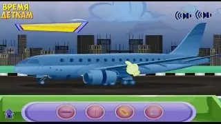 Airplane cartoon. Cleaning the airplane cabin. Cartoons for Kids