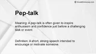 Pep-talk Meaning