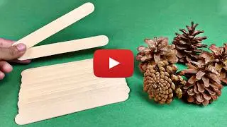 Look What I Made With Popsicle Sticks And Pine Cones! DIY