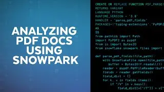 How To Analyze PDF Docs Using Snowpark
