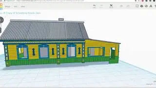 Макет деревянного дома. Модель в tinkercad