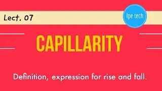 Capillarity | expression for rise by ipe tech