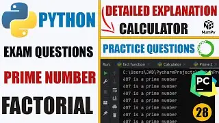Prime Number, Factorial ,Calculator and Area of Triangle Programs in Python