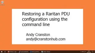 Restore Raritan PDU from command line