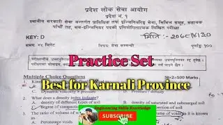 Practice Set Sub Engineer Loksewa Exam ! Karnali Province Loksewa ! Province 1 sub engineer set !