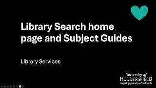 Library Search homepage and subject guides