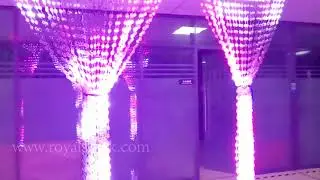 Programmable LED Crystal Beaded String Curtain Lights 360° Beam, Diamond Strand Crystal Ring Light