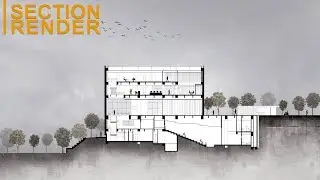 Section Rendering In Photoshop ||Easy architectural section rendering 2018