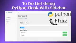 To Do List Using Python Flask With Sidebar project