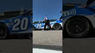#NASCAR Cup Series crew members push their race car to the grid. #shorts