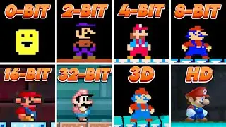 🐢Mario Bros.🐢 0-BIT vs 1-BIT vs 2-BIT vs 4-BIT vs 6-BIT vs 8-BIT vs 16-BIT vs 32-BIT vs 3D vs HD