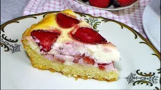 The most delicious and tender | Pie with curd filling and strawberries. | Very fast and easy