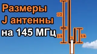 Размеры J антенны на 145МГц