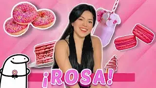 24 HORAS comiendo ROSA 💓// Yo soy ICE