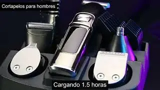 Kit Cortadora Barba Máquina Rasuradora Cortapelo Recargable