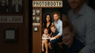Prince Harry and kids at a photo booth 
