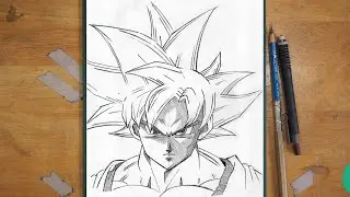 How To Draw Goku (Ultra Instinct) | Step By Step | Dragon Ball