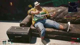 Cyberpunk 2077 NPC playing guitar