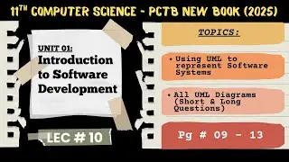 Lec 10 | Using UML to Represent Software Systems | Short & Long Questions of all UML Types | Chp 01