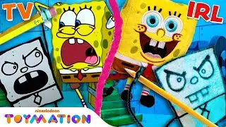 DoodleBob Drawing Comes Alive w/ SpongeBob and Patrick Puppets! | Frankendoodle | Toymation