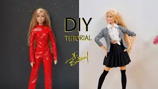 DIY 2 outfits inspired by Britney Spears, easy doll clothes tutorial