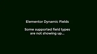 PODS & Elementor | missing supported fields