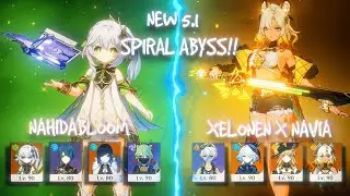 New Spiral Abyss - Nahida Hyperbloom & Navia xelonen team - Genshin Impact