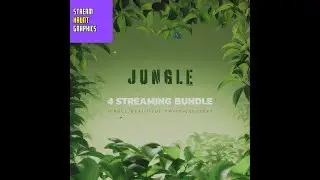 Bundle of 4 Jungle Twitch Overlays Animations for Waiting, Pause, End, and Offline Scenes with Fa...