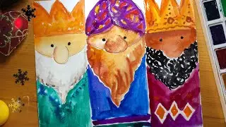 Волхвы. Рисуем волхвов. История о дарах. Рисовать легко.