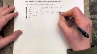 Find powers of complex numbers in polar form