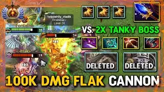 WTF 100K DMG FLAK CANNON CARRY Gyrocopter With Silver Edge Item Build Vs. 2x Tanky Boss 7.35d DotA 2