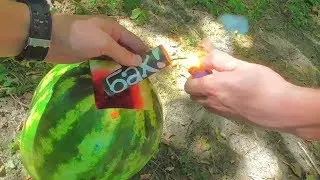 PUT A POWERFUL FIRECRACKER IN A WATERMELON | EXPLODE FIRECRACKERS | 500, I CONVEY MY GREETING