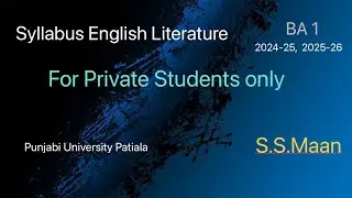Syllabus BA 1 (private) English Literature (Elective) 2024-25