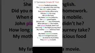 17. Sentences Of Simple Past Tense #english #simplepasttense #english126withankit #tense