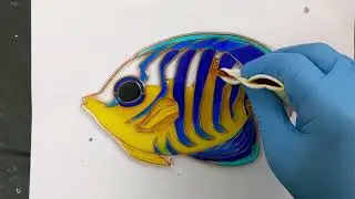 Resin Art Tropical Fish on a coral shaped Mirror.  #resinart #resinartsupplies #art