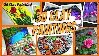 5 Amazing 3d clay painting ideas |Clay Mural #homedecor
