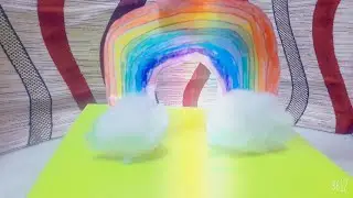 DIY RAINBOW DRAWING| EASY RAINBOW CRAFT.RAINBOW USING CRAYONS