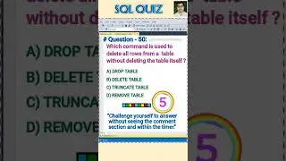 SQL Quiz 50 || #sql #mysql #coding #quiz #interview #mcq #shorts #viralvideo #reels @SekharAcademy1