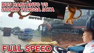 Aksi Hendra Ahok Bus Haryanto 087 Vs Sudiro Tungga Jaya‼️Jago Balap & Seset Kiri Nyaman Profesional